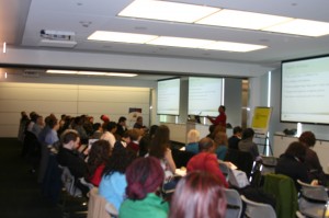 Shashi B talking social media at KikScore's and Network Solutions sold out Social Commerce Camp DC